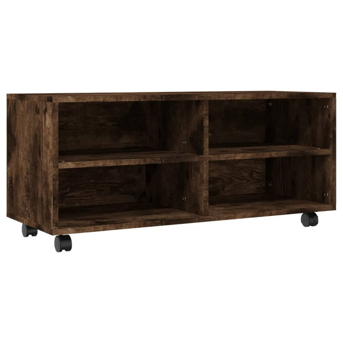 Comodă TV cu roți, stejar fumuriu, 90x35x35 cm, lemn prelucrat - WALTI WALTI