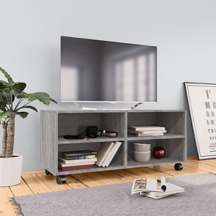 Comodă TV cu roți, gri sonoma, 90x35x35 cm, lemn prelucrat - WALTI WALTI