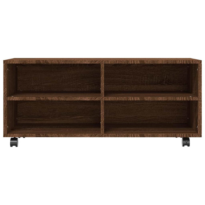 Comodă TV cu roți, stejar maro, 90x35x35 cm, lemn prelucrat WALTI