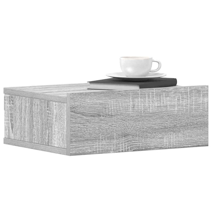 Noptiere plutitoare 2 buc gri sonoma 40x30x15 cm lemn prelucrat - WALTI WALTI