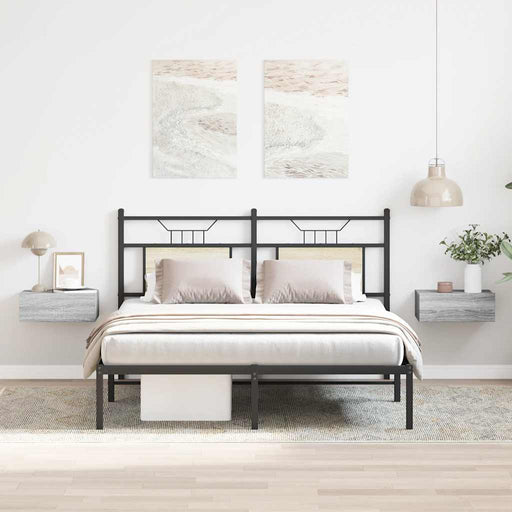 Noptiere plutitoare 2 buc gri sonoma 40x30x15 cm lemn prelucrat - WALTI WALTI