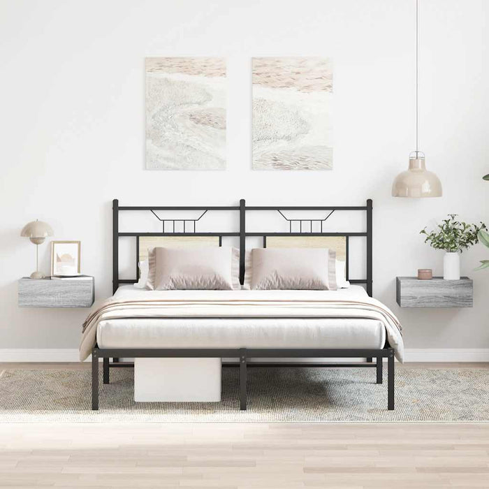 Noptiere plutitoare 2 buc gri sonoma 40x30x15 cm lemn prelucrat - WALTI WALTI