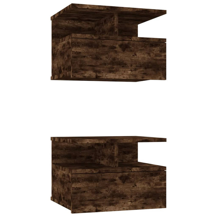Noptiere plutitoare 2 buc. stejar fumuriu 40x31x27 cm lemn - WALTI WALTI