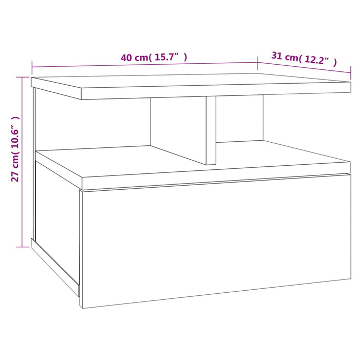 Noptiere plutitoare 2 buc. stejar fumuriu 40x31x27 cm lemn - WALTI WALTI