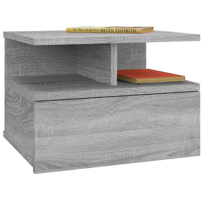 Noptiere plutitoare 2 buc. gri sonoma 40x31x27 cm lemn - WALTI WALTI