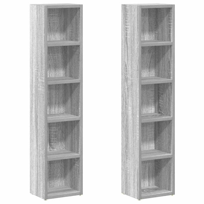 Dulap CD-uri 2 buc. gri sonoma 21x16x93,5 cm lemn prelucrat - WALTI WALTI