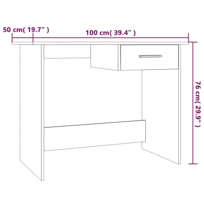 Birou, gri sonoma, 100x50x76 cm, lemn prelucrat - WALTI WALTI