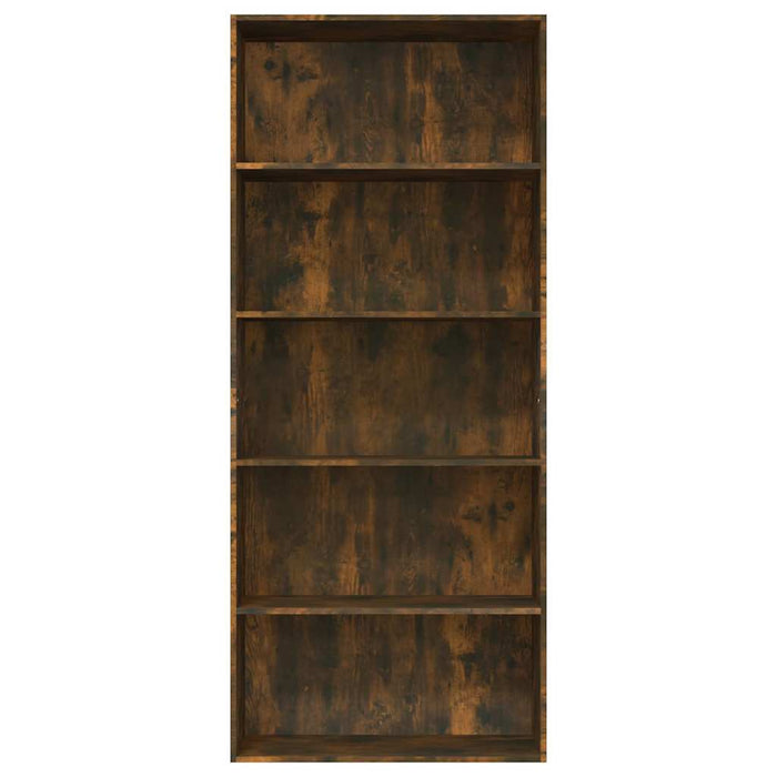 Bibliotecă 5 niveluri stejar fumuriu 80x30x189 cm lemn compozit WALTI