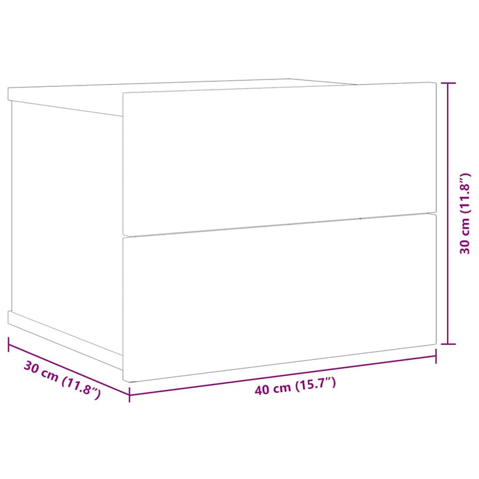 Noptiere, 2 buc., gri sonoma, 40x30x30 cm, lemn prelucrat - WALTI WALTI