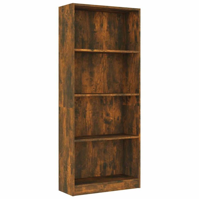 Bibliotecă 4 niveluri stejar fumuriu 60x24x142 cm lemn compozit WALTI