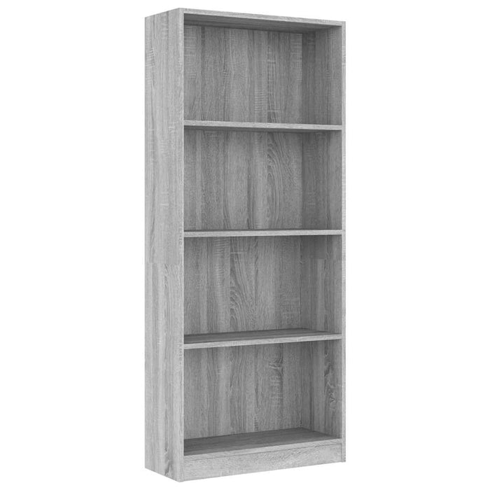Bibliotecă cu 4 niveluri gri sonoma 60x24x142 cm lemn compozit WALTI