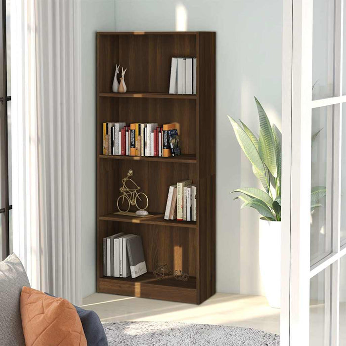 Bibliotecă cu 4 niveluri stejar maro 60x24x142 cm lemn compozit WALTI