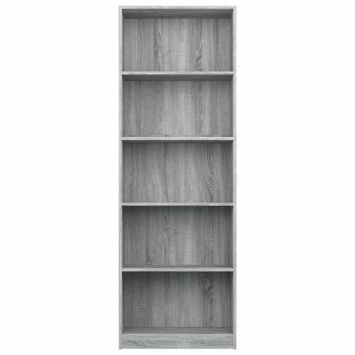 Bibliotecă cu 5 niveluri gri sonoma 60x24x175 cm lemn compozit WALTI