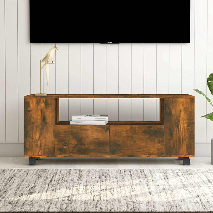 Comodă TV, stejar fumuriu, 120x35x48 cm, lemn prelucrat WALTI