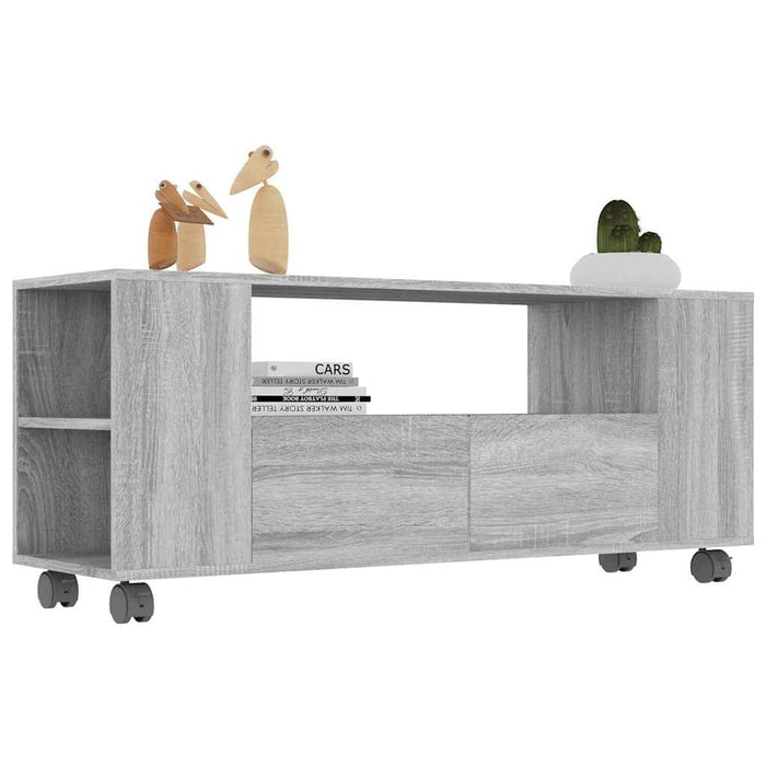 Comodă TV, gri sonoma, 120x35x48 cm, lemn prelucrat WALTI