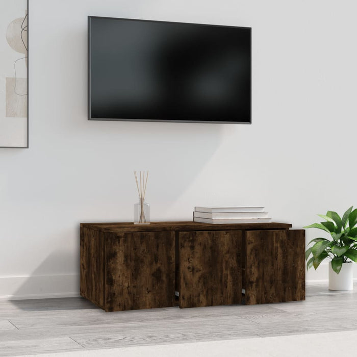 Comodă TV, stejar fumuriu, 80x34x30 cm, lemn prelucrat - WALTI WALTI