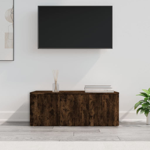 Comodă TV, stejar fumuriu, 80x34x30 cm, lemn prelucrat - WALTI WALTI
