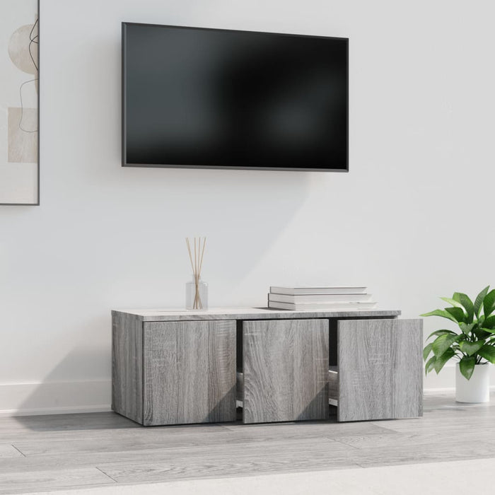 Comodă TV, gri sonoma, 80x34x30 cm, lemn compozit - WALTI WALTI