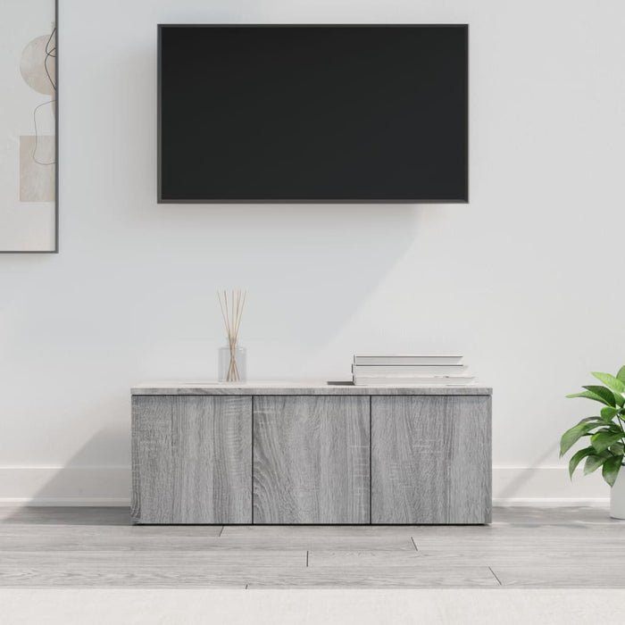 Comodă TV, gri sonoma, 80x34x30 cm, lemn compozit - WALTI WALTI