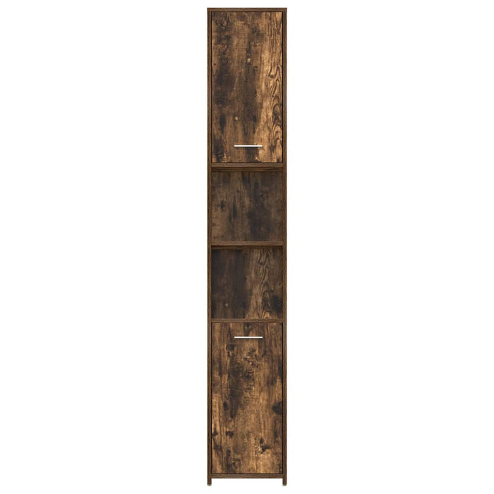 Dulap de baie, stejar fumuriu, 30x30x183,5 cm, lemn prelucrat - WALTI WALTI