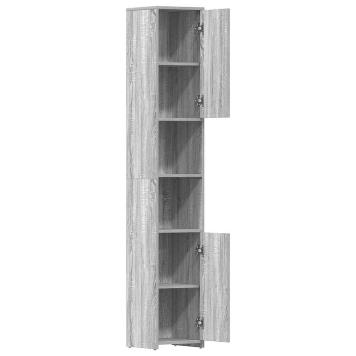 Dulap de baie, sonoma gri, 30x30x183,5 cm, lemn prelucrat - WALTI WALTI