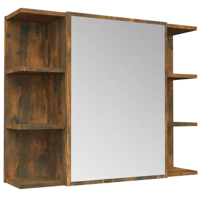 Dulap baie cu oglindă stejar fumuriu 80x20,5x64cm lemn compozit - WALTI WALTI