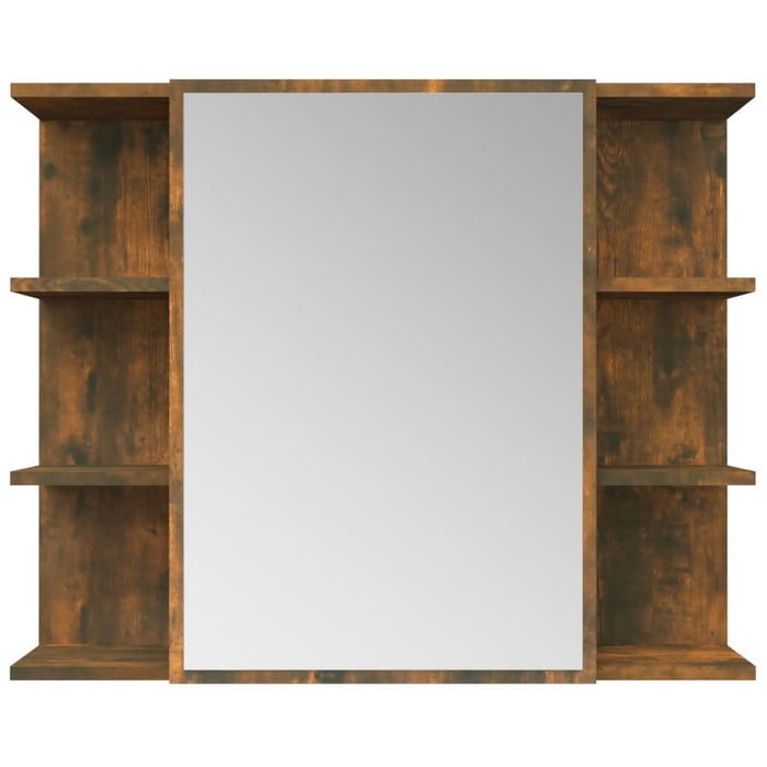 Dulap baie cu oglindă stejar fumuriu 80x20,5x64cm lemn compozit - WALTI WALTI