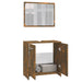 Set de mobilier de baie, stejar fumuriu, lemn prelucrat - WALTI WALTI