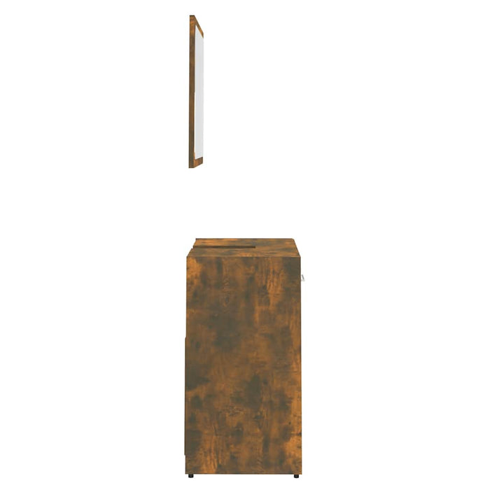 Set de mobilier de baie, stejar fumuriu, lemn prelucrat - WALTI WALTI