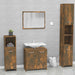 Set de mobilier de baie, stejar fumuriu, lemn prelucrat - WALTI WALTI