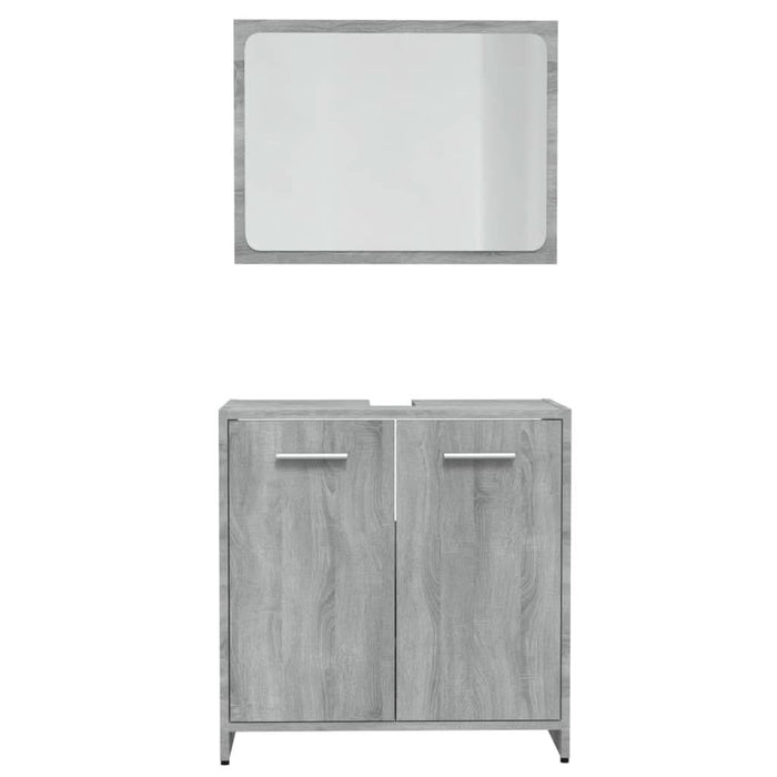 Set de mobilier de baie, gri sonoma, lemn prelucrat - WALTI WALTI