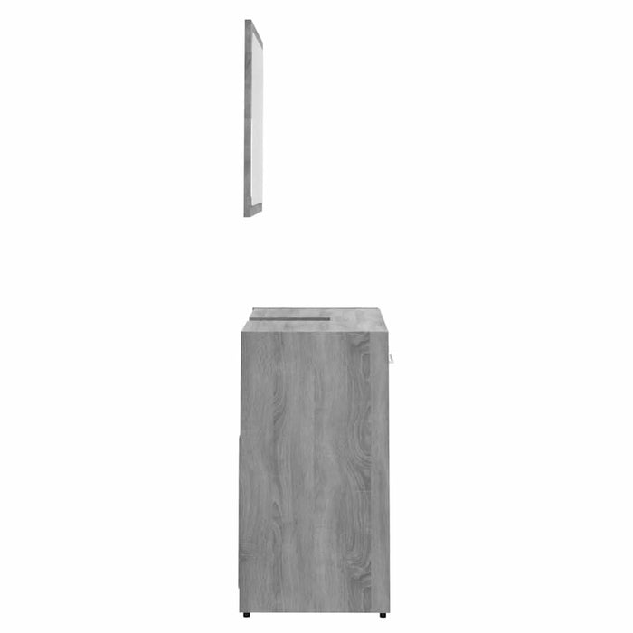 Set de mobilier de baie, gri sonoma, lemn prelucrat - WALTI WALTI