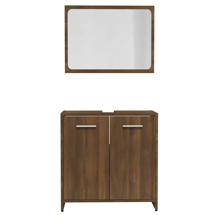 Set de mobilier de baie, stejar maro, lemn prelucrat - WALTI WALTI