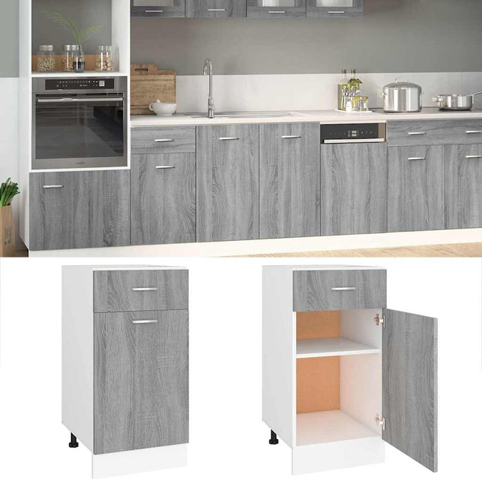 Dulap inferior cu sertar “Lyon” gri sonoma 40x46x81,5cm WALTI