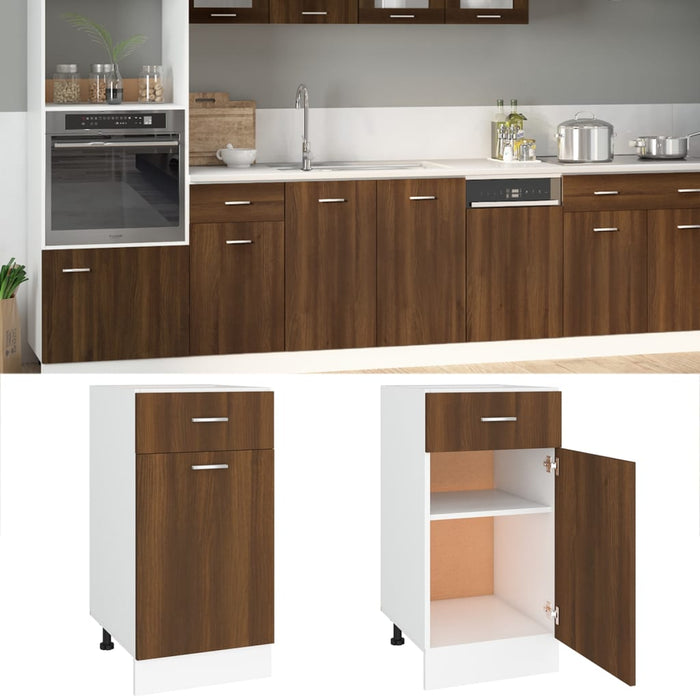 Dulap inferior cu sertar “Lyon” stejar maro 40x46x81,5cm WALTI