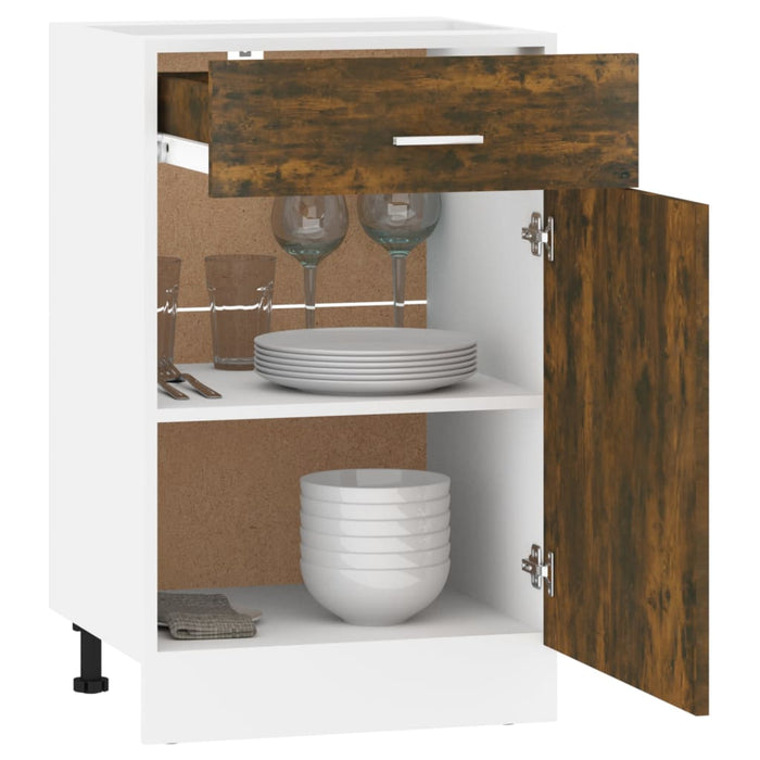Dulap inferior cu sertar “Lyon”, stejar fumuriu, 50x46x81,5 cm - WALTI WALTI