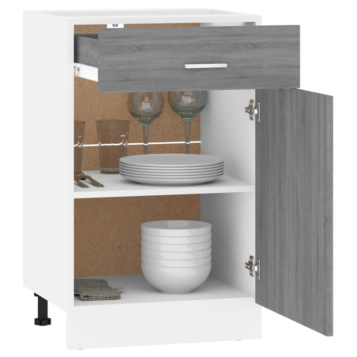 Dulap inferior cu sertar “Lyon” gri sonoma 50x46x81,5cm WALTI