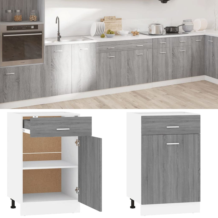 Dulap inferior cu sertar “Lyon” gri sonoma 50x46x81,5cm WALTI