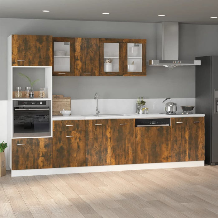 Dulap cuptor microunde “Lyon” stejar afumat 60x57x207cm WALTI