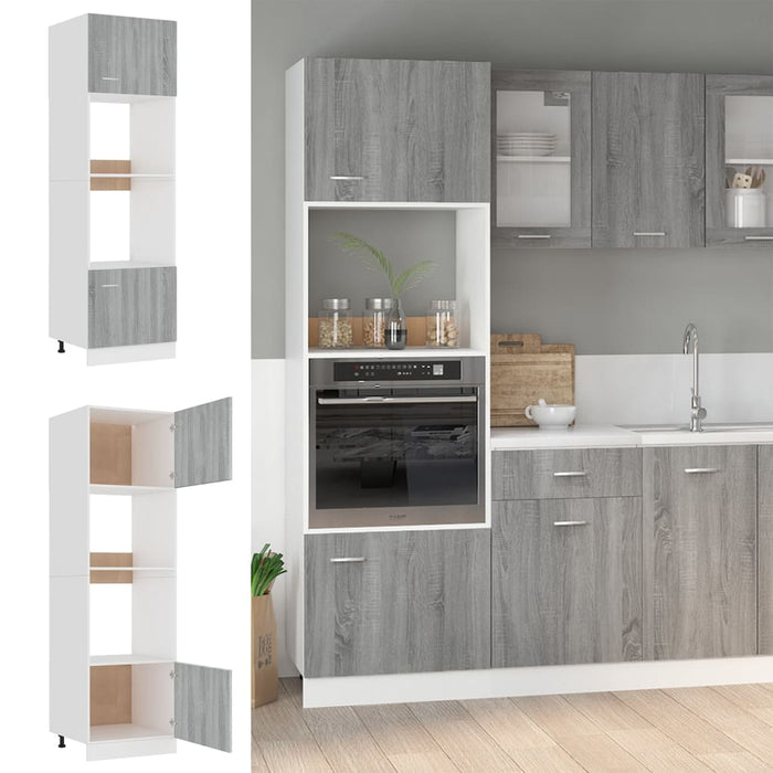 Dulap cuptor microunde “Lyon”, gri sonoma, 60x57x207cm WALTI