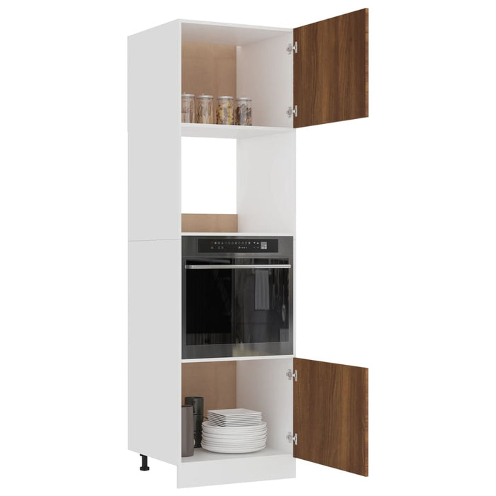 Dulap cuptor microunde “Lyon” stejar maro 60x57x207 cm WALTI