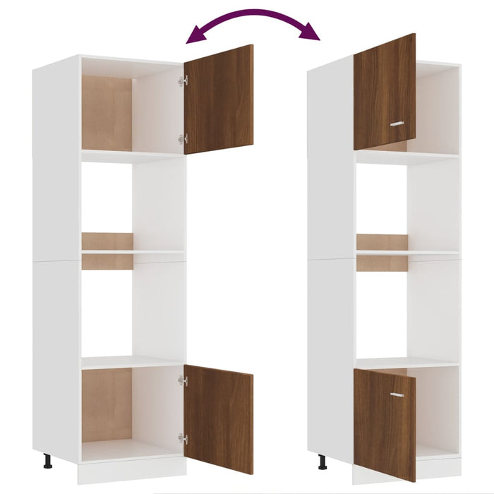 Dulap cuptor microunde “Lyon” stejar maro 60x57x207 cm WALTI
