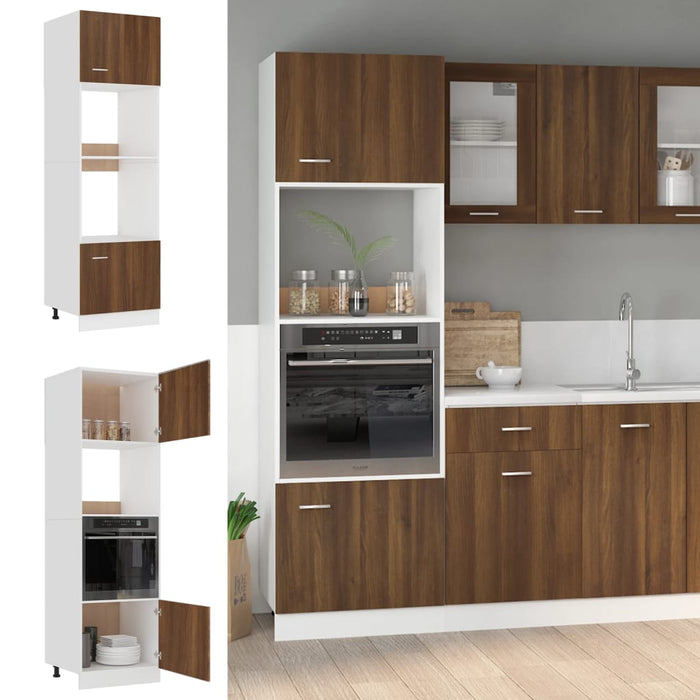 Dulap cuptor microunde “Lyon” stejar maro 60x57x207 cm WALTI