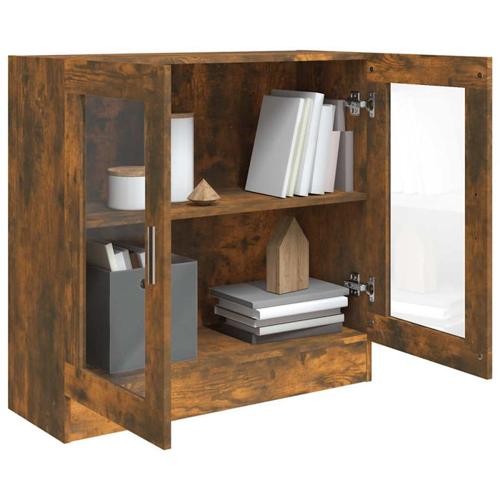 Dulap cu vitrină, stejar fumuriu 82,5x30,5x80 cm lemn prelucrat - WALTI WALTI