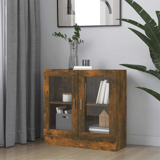 Dulap cu vitrină, stejar fumuriu 82,5x30,5x80 cm lemn prelucrat - WALTI WALTI