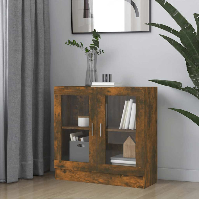 Dulap cu vitrină, stejar fumuriu 82,5x30,5x80 cm lemn prelucrat - WALTI WALTI