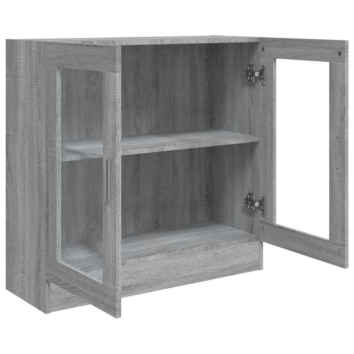 Dulap cu vitrină, gri sonoma, 82,5x30,5x80 cm, lemn prelucrat - WALTI WALTI