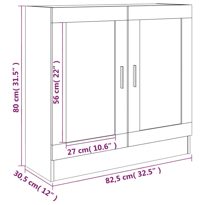 Dulap cu vitrină, stejar maro, 82,5x30,5x80 cm, lemn prelucrat - WALTI WALTI