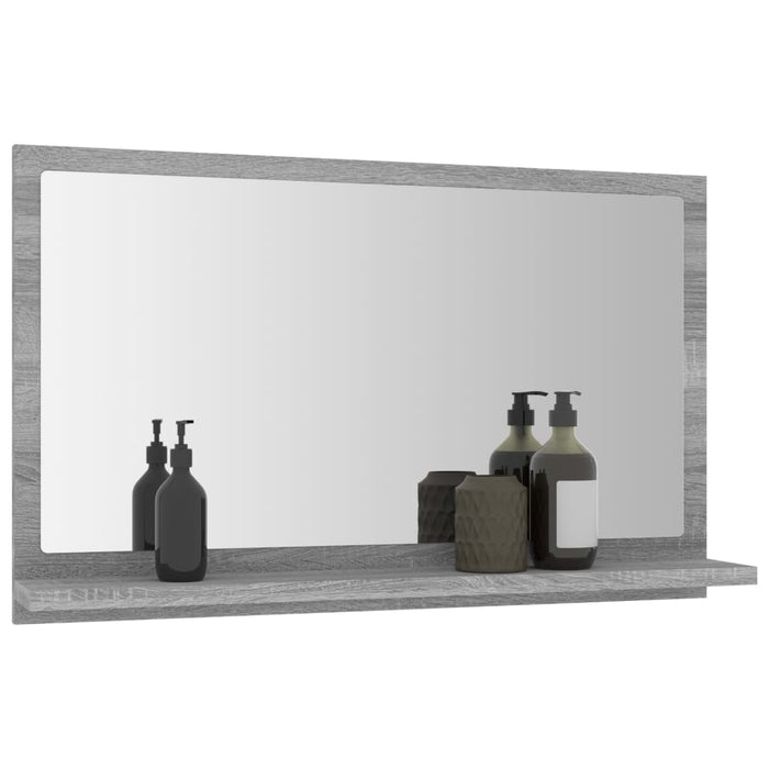 Oglindă de baie, gri sonoma, 60x10,5x37 cm, lemn compozit - WALTI WALTI