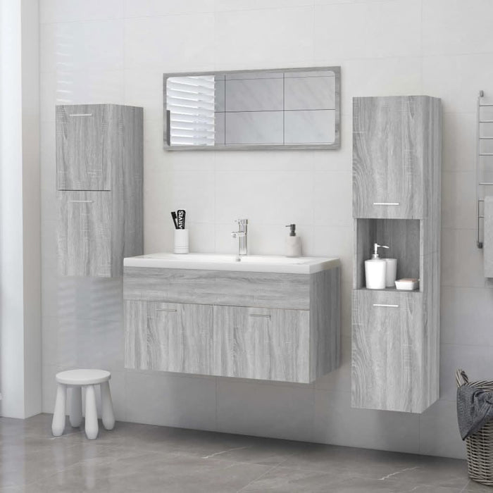 Dulap de baie, sonoma gri, 30x30x130 cm, lemn prelucrat - WALTI WALTI